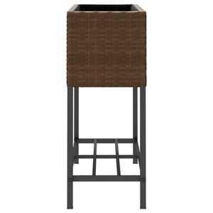 Hochbeete mit Ablage, 2er Set, Braun