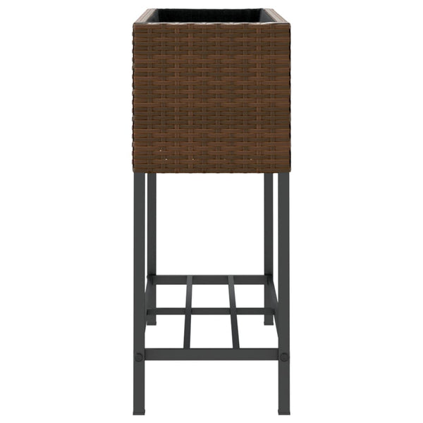 Hochbeete mit Ablage, 2er Set, Braun