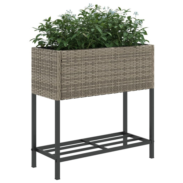 Hochbeete mit Ablage, 2er Set, Grau