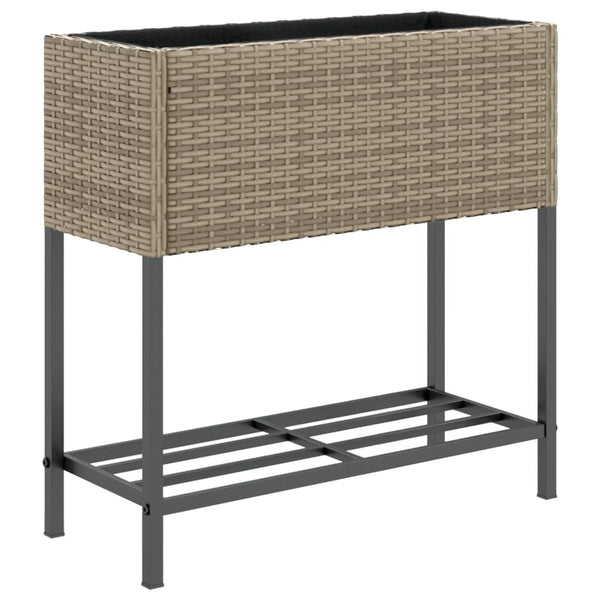 Hochbeete mit Ablage, 2er Set, Grau