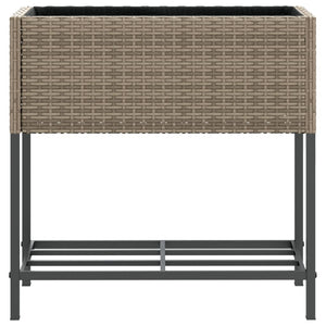 Hochbeete mit Ablage, 2er Set, Grau
