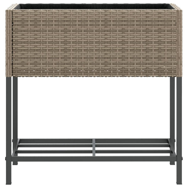 Hochbeete mit Ablage, 2er Set, Grau
