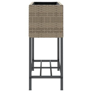 Hochbeete mit Ablage, 2er Set, Grau