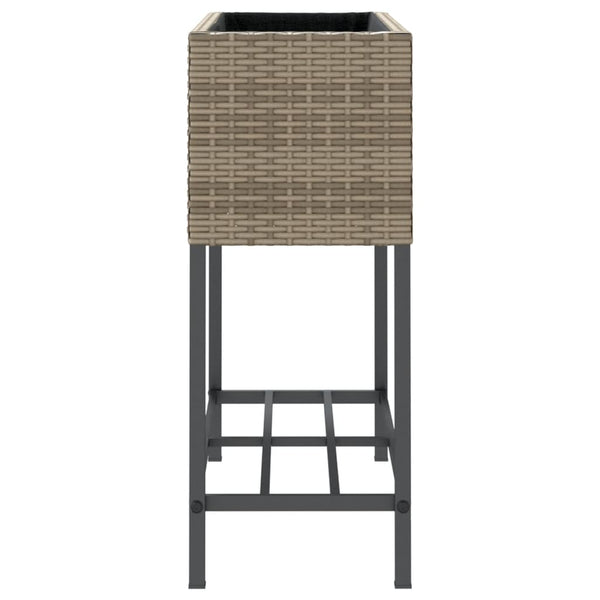 Hochbeete mit Ablage, 2er Set, Grau