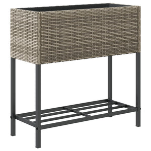 Hochbeete mit Ablage, 2er Set, Grau
