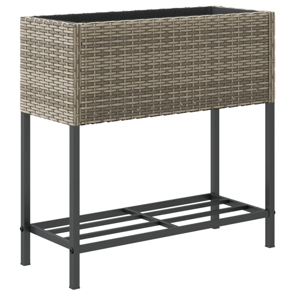 Hochbeete mit Ablage, 2er Set, Grau