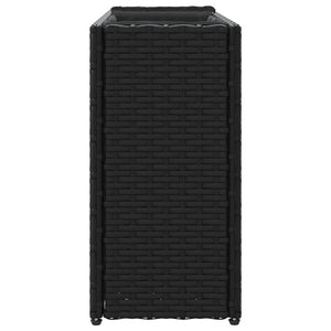 Poly Rattan Pflanzkübel mit 2 Töpfen, Schwarz