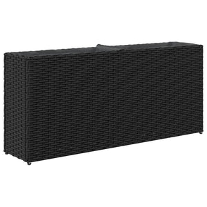 Poly Rattan Pflanzkübel mit 2 Töpfen, Schwarz