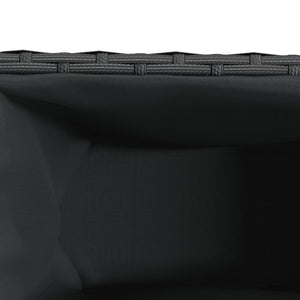 Poly Rattan Pflanzkübel mit 2 Töpfen, Schwarz