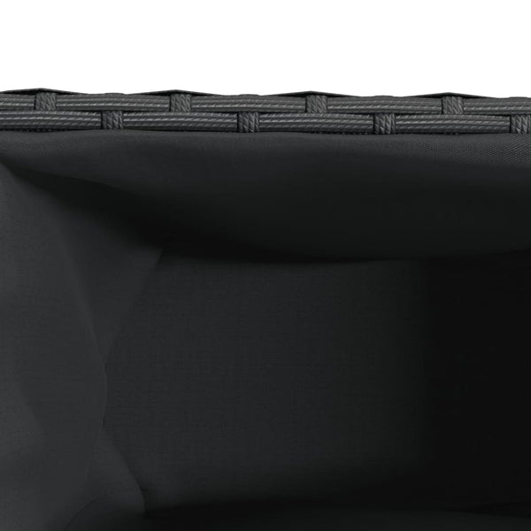 Poly Rattan Pflanzkübel mit 2 Töpfen, Schwarz