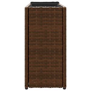 vidaXL Jardinière avec 2 pots 2 pcs Marron 90x20x40 cm Résine tressée