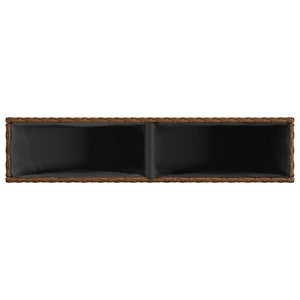 vidaXL Jardinière avec 2 pots 2 pcs Marron 90x20x40 cm Résine tressée