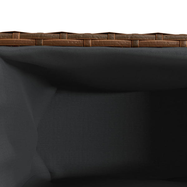 vidaXL Jardinière avec 2 pots 2 pcs Marron 90x20x40 cm Résine tressée