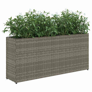 Pflanzkübel Grau Poly Rattan 90x20x40cm, 2er Set