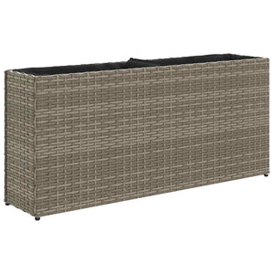 Pflanzkübel Grau Poly Rattan 90x20x40cm, 2er Set