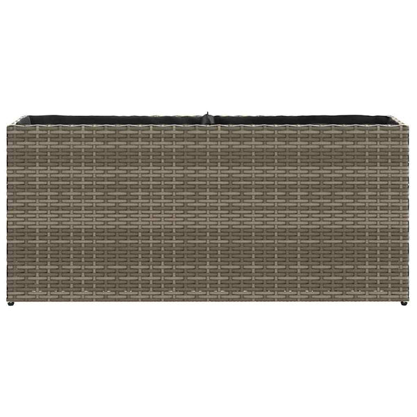 Pflanzkübel Grau Poly Rattan 90x20x40cm, 2er Set