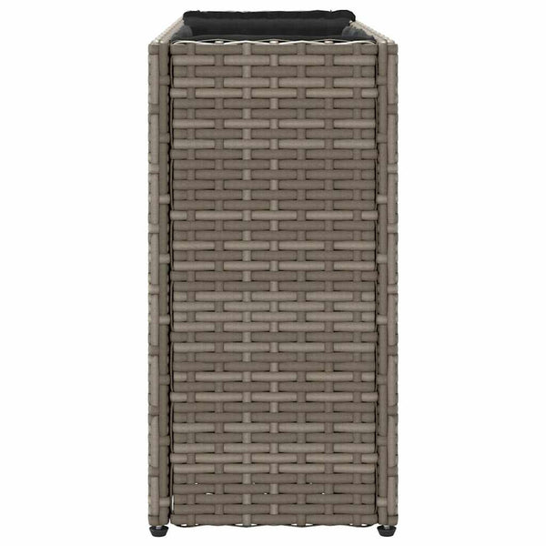 Pflanzkübel Grau Poly Rattan 90x20x40cm, 2er Set