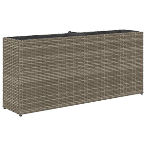 Pflanzkübel Grau Poly Rattan 90x20x40cm, 2er Set