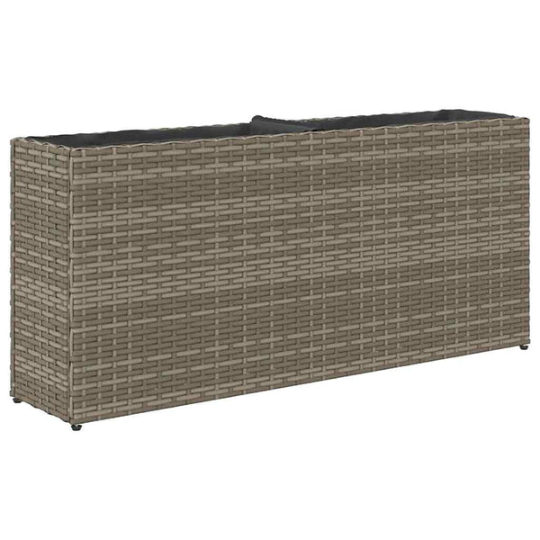 Pflanzkübel Grau Poly Rattan 90x20x40cm, 2er Set