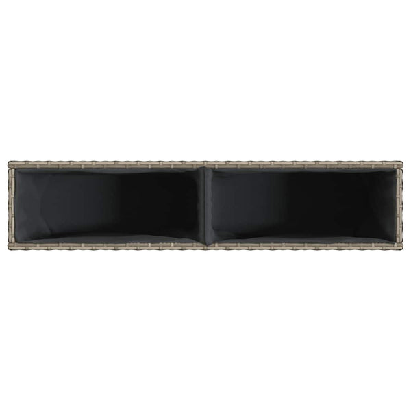 Pflanzkübel Grau Poly Rattan 90x20x40cm, 2er Set