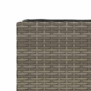 Pflanzkübel Grau Poly Rattan 90x20x40cm, 2er Set