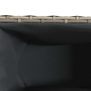 Pflanzkübel Grau Poly Rattan 90x20x40cm, 2er Set