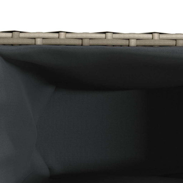 Pflanzkübel Grau Poly Rattan 90x20x40cm, 2er Set