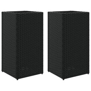 vidaXL Jardinières 2 pcs Noir 30x30x60 cm Résine tressée