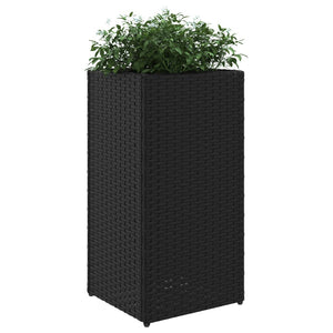vidaXL Jardinières 2 pcs Noir 30x30x60 cm Résine tressée