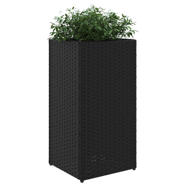 vidaXL Jardinières 2 pcs Noir 30x30x60 cm Résine tressée