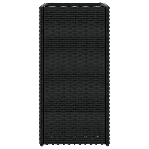 vidaXL Jardinières 2 pcs Noir 30x30x60 cm Résine tressée