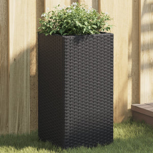 vidaXL Jardinières 2 pcs Noir 30x30x60 cm Résine tressée