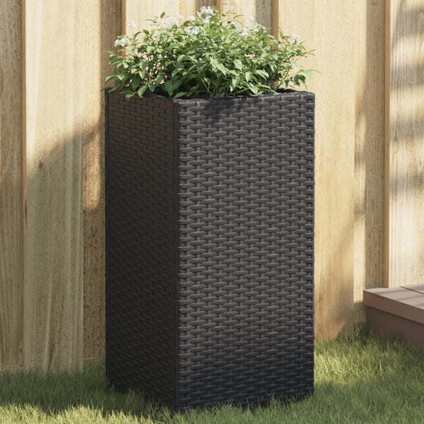 vidaXL Jardinières 2 pcs Noir 30x30x60 cm Résine tressée