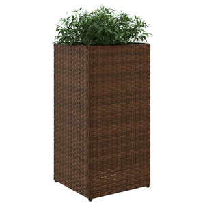 Pflanzkübel 2er Set Braun Poly Rattan 30x60cm
