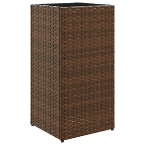 Pflanzkübel 2er Set Braun Poly Rattan 30x60cm