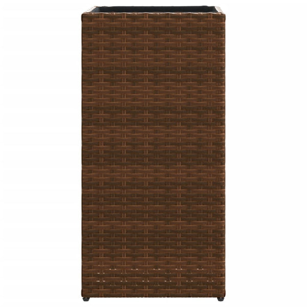 Pflanzkübel 2er Set Braun Poly Rattan 30x60cm