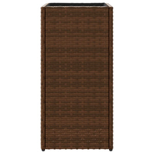 Pflanzkübel 2er Set Braun Poly Rattan 30x60cm