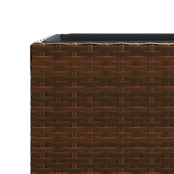 Pflanzkübel 2er Set Braun Poly Rattan 30x60cm