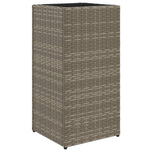 Pflanzkübel Set Grau Poly Rattan 30x60cm, 2 Stk.