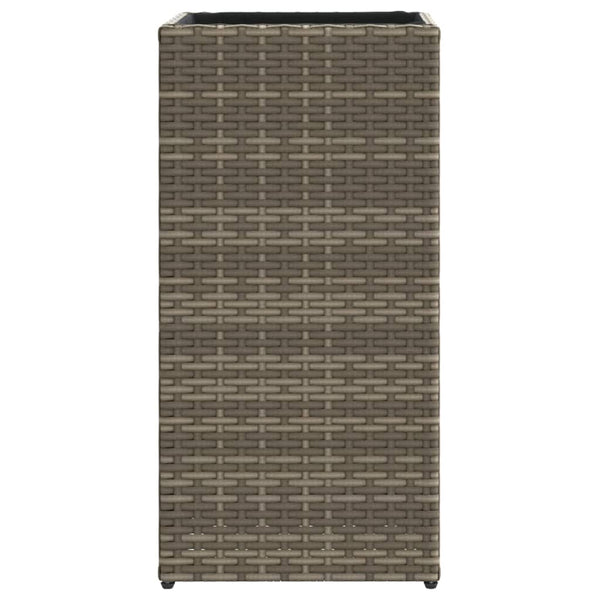 Pflanzkübel Set Grau Poly Rattan 30x60cm, 2 Stk.