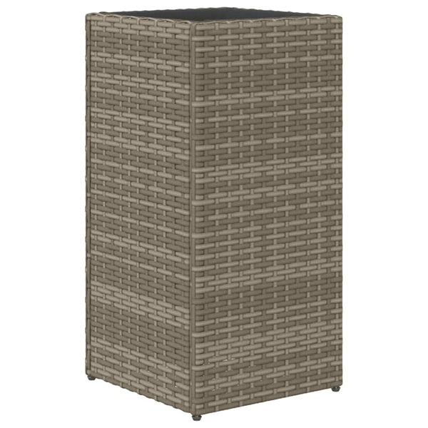 Pflanzkübel Set Grau Poly Rattan 30x60cm, 2 Stk.
