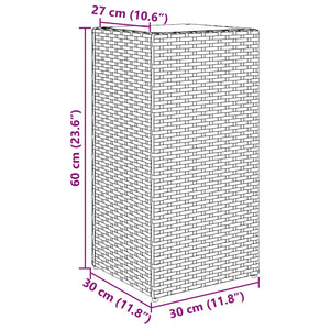 Pflanzkübel Set Grau Poly Rattan 30x60cm, 2 Stk.