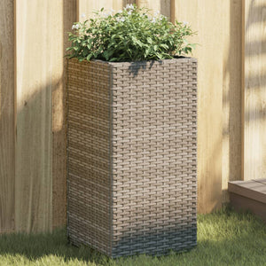 Pflanzkübel Set Grau Poly Rattan 30x60cm, 2 Stk.