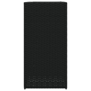 Pflanzkübel Set Schwarz Poly Rattan 40x40x80cm