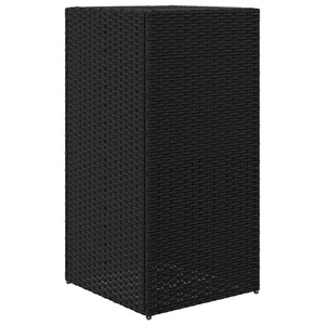 Pflanzkübel Set Schwarz Poly Rattan 40x40x80cm