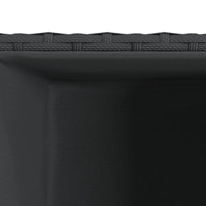 Pflanzkübel Set Schwarz Poly Rattan 40x40x80cm