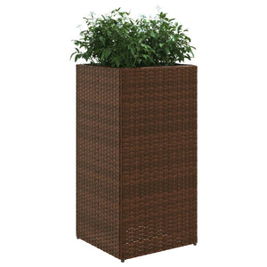 Pflanzkübel 2er Set Braun Poly Rattan 40x80cm