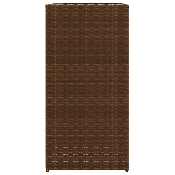 Pflanzkübel 2er Set Braun Poly Rattan 40x80cm