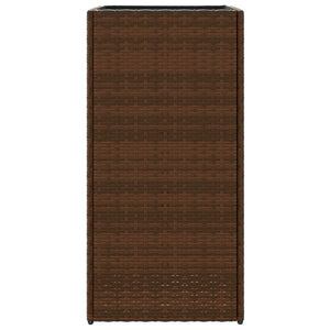Pflanzkübel 2er Set Braun Poly Rattan 40x80cm