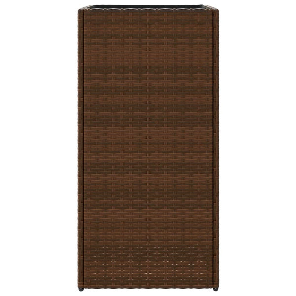 Pflanzkübel 2er Set Braun Poly Rattan 40x80cm
